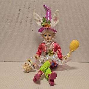 NWOT Cynthia Rowley Pink and Green Easter Elf with Basket